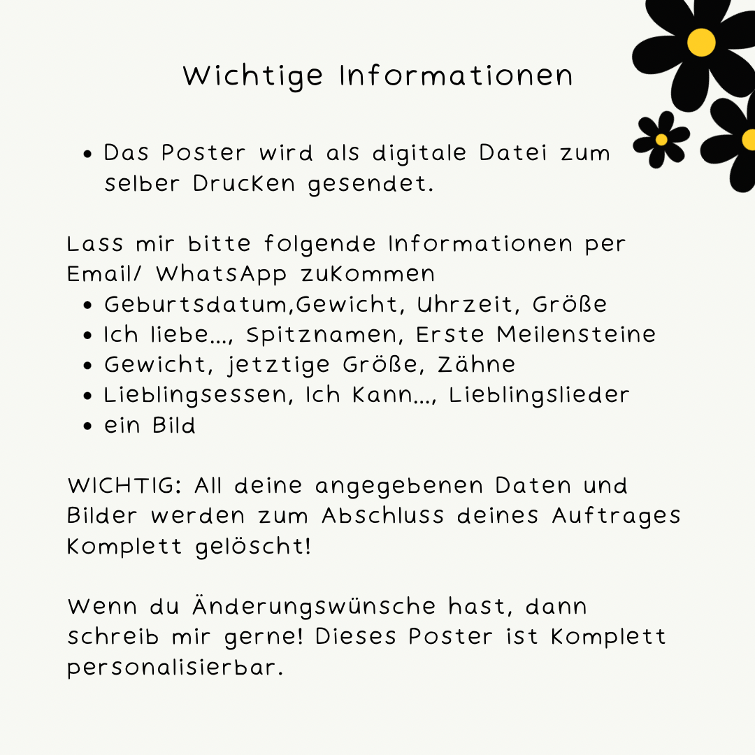 Geburtstagsposter Giraffe